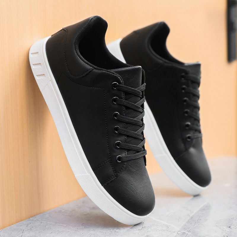 Chaussures décontractées respirantes  masculines Version coréenne en cuir confortables et légères Chaussures de planche à tendances polyvalentes