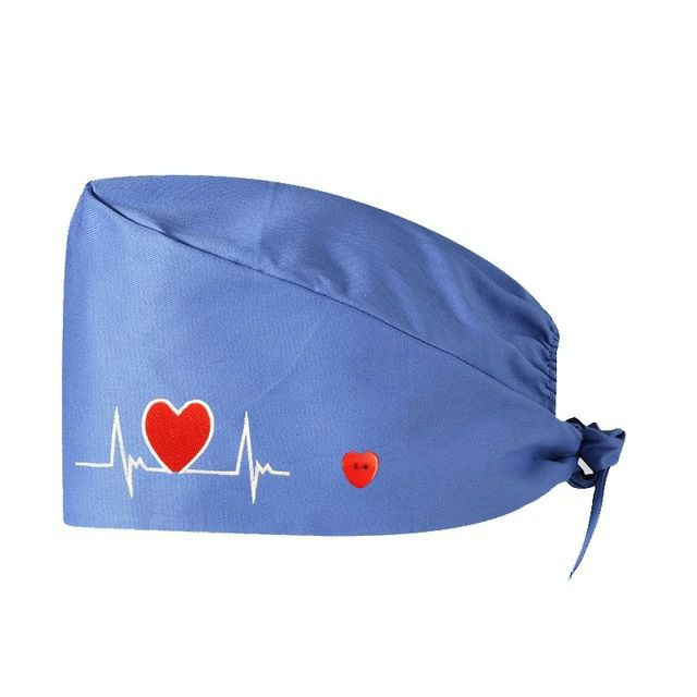 Chapeaux de travail de médecin imprimés à la mode, chapeau de salle d'opération unisexe décontracté pour infirmière et infirmier, casquette chirurgicale de cheveux anti-poussière brodée avec bouton