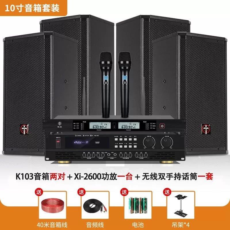 Système audio complet pour événements et bars - enceintes sono avec baffes de 10 pouces et accessoires