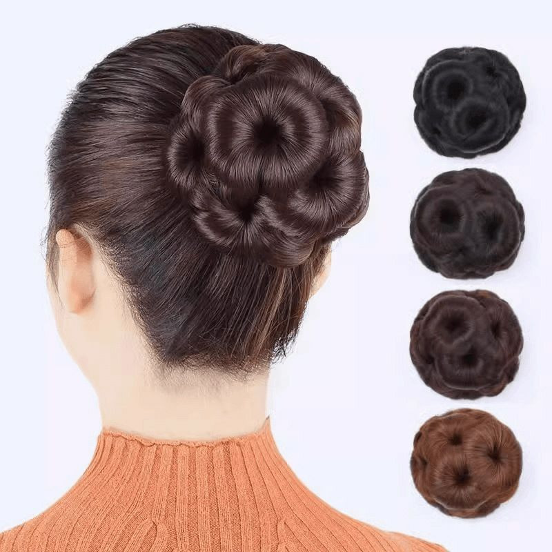 Chignon postiches Avec Neuf Fleurs Pour coiffure en Chignon, Épingles À Cheveux, Accessoires De Cheveux Postiches