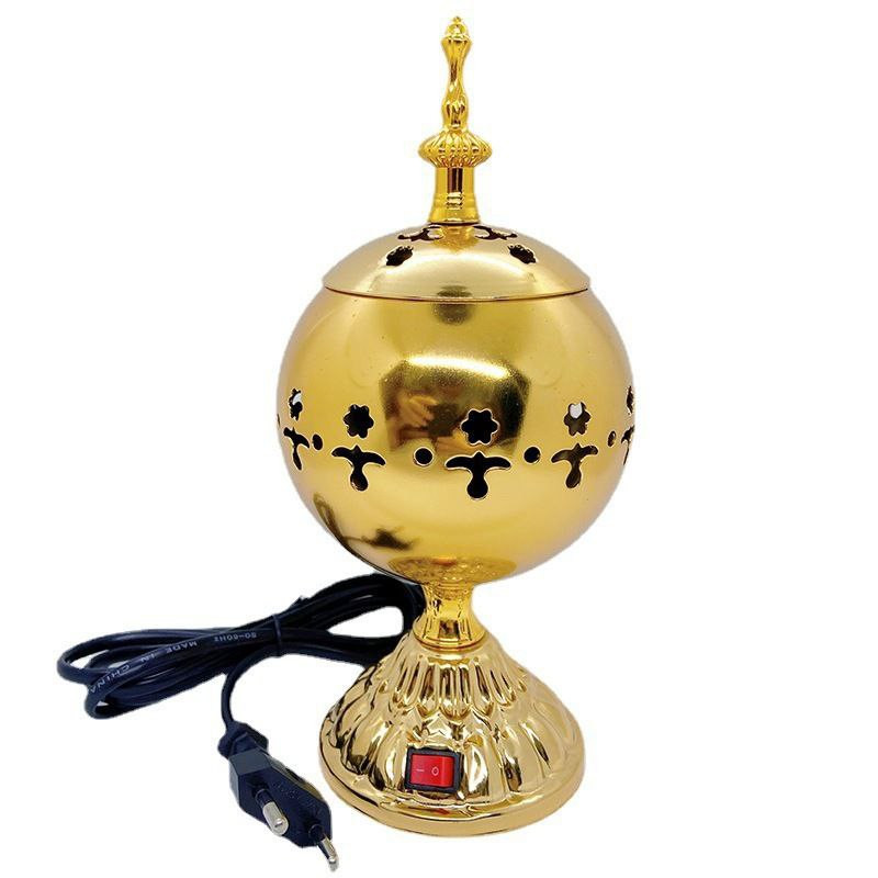 Brûleur d'encens du moyen-orient enfichable, brûleur de bois de santal domestique d'église, brûleur d'encens d'intérieur en métal,