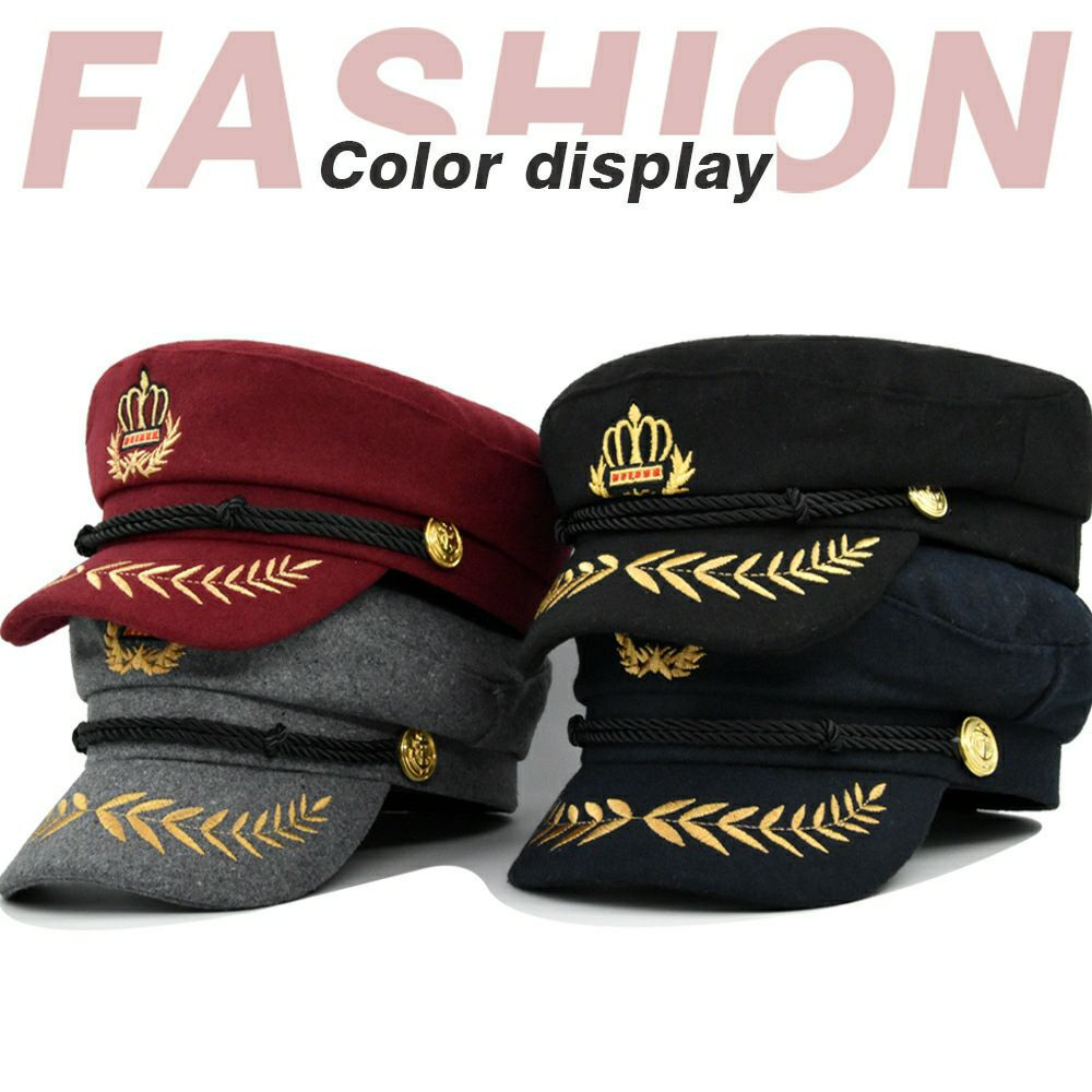 Chapeaux de marin vintage, chapeau militaire couleur marine, chapeau armée avec couronne accessoires de déguisement cosplay chapeaux militaires pour adultes
